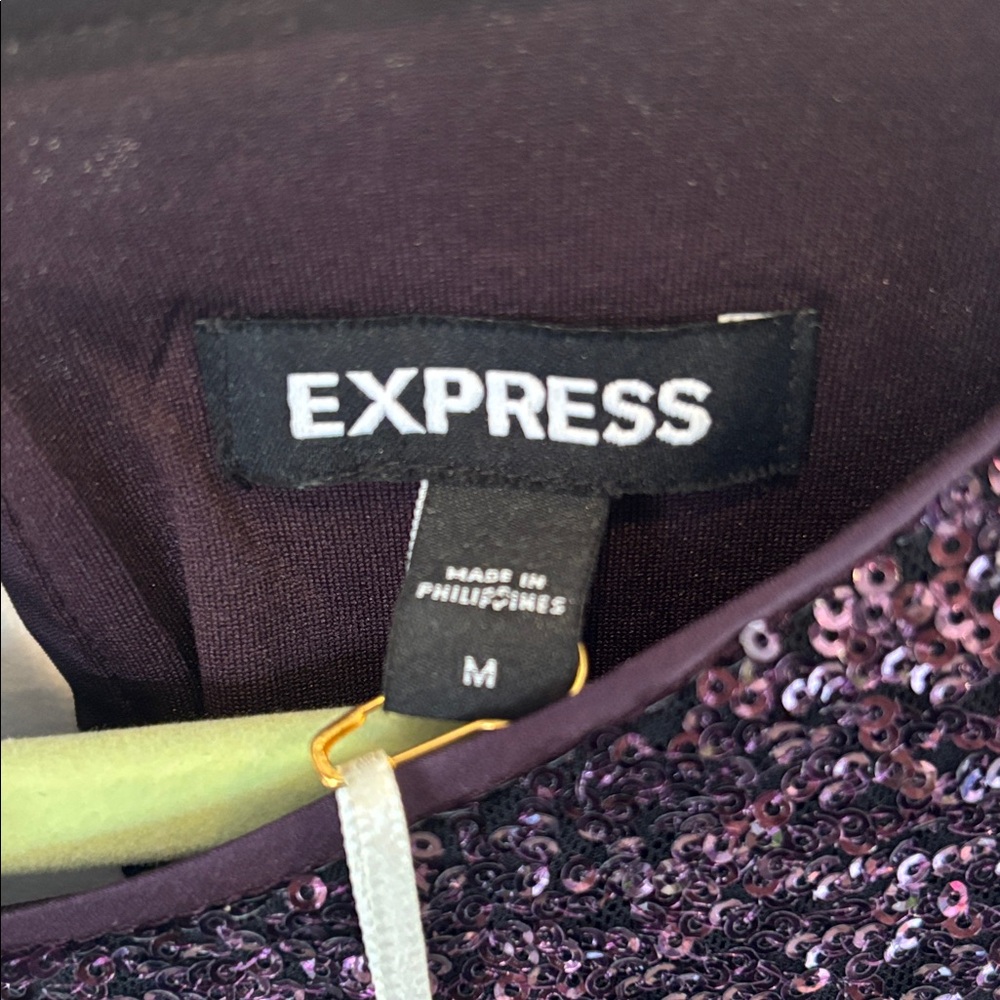 Express Deep Purple Sequin Dress - Picture 2 of 5